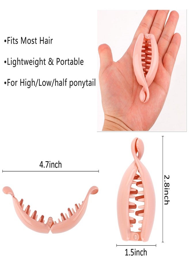 Hapdoo 4PCS Small Banana Clip for High Ponytail, Banana Clips for Thin Hair Strong Hold Bun Holder Jaw Barrettes for Women and Girls - Image 2